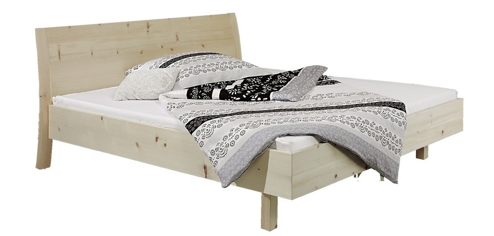 Detailansicht Bett Holzschmiede Swing in Zirbe massiv Detail Eckverbindung