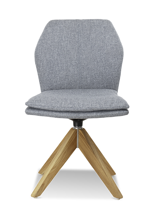 Stuhl Gufi mit Untergestell Holz drehbar