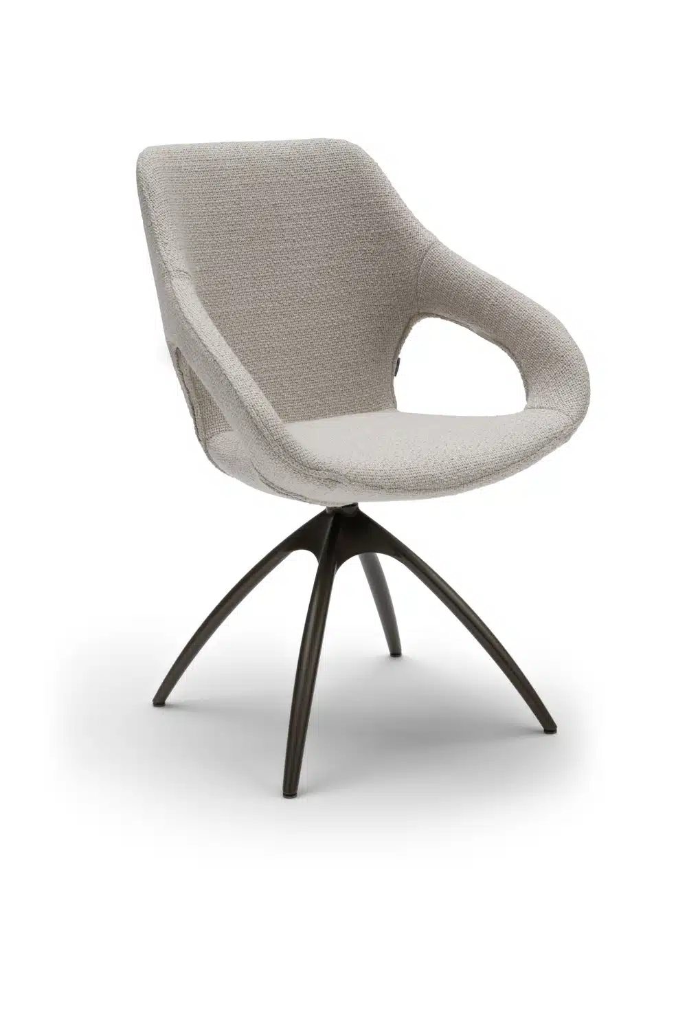 Designer Esszimmerstuhl Quby mit Untergestell metall drehbar