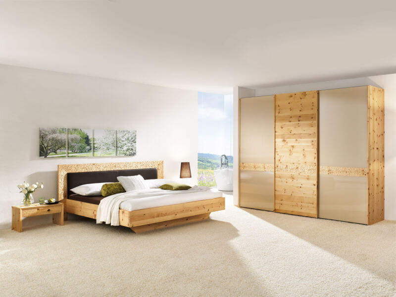 Anrei Rio Bett und Kleiderschrank in Zirbe massiv