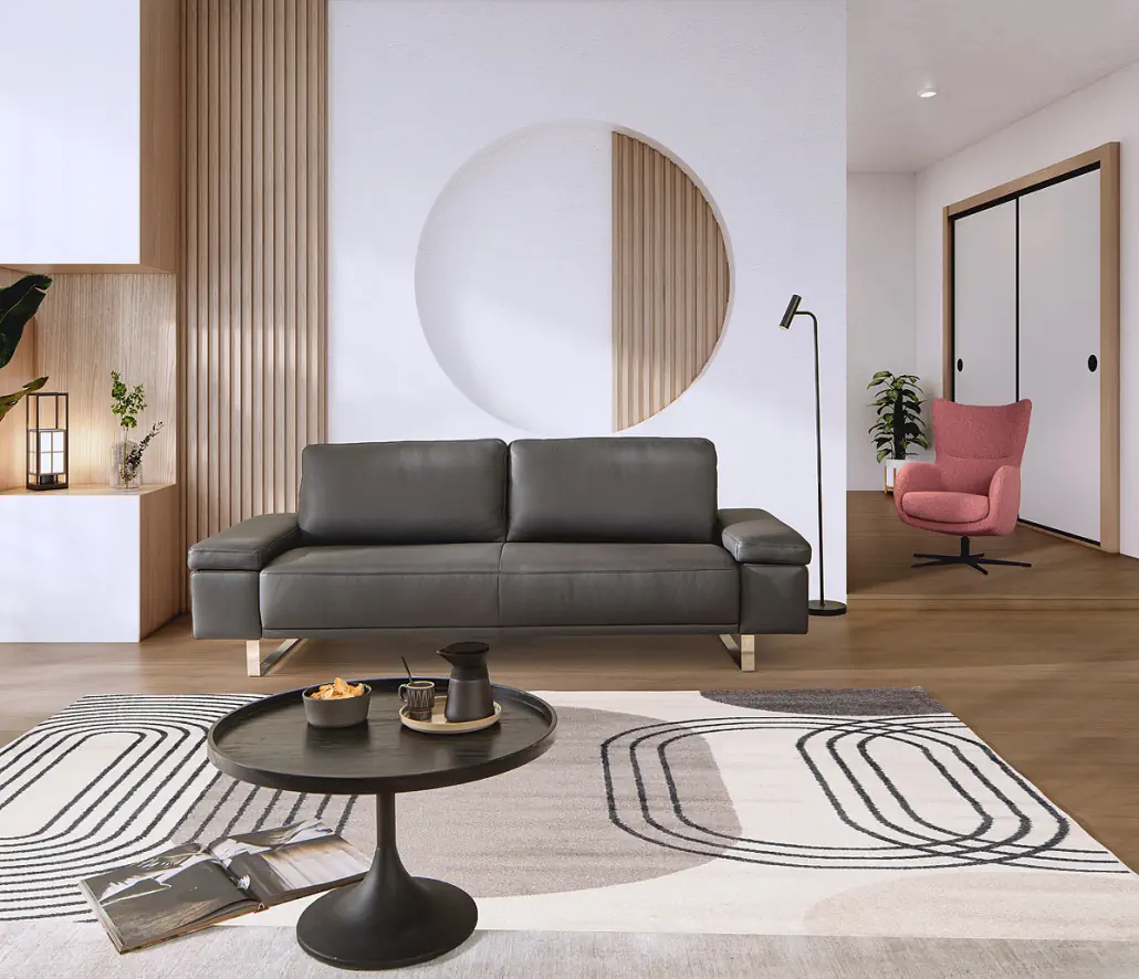 Activineo Bronx Armlehne B 3er Sofa in Leder anthrazit
