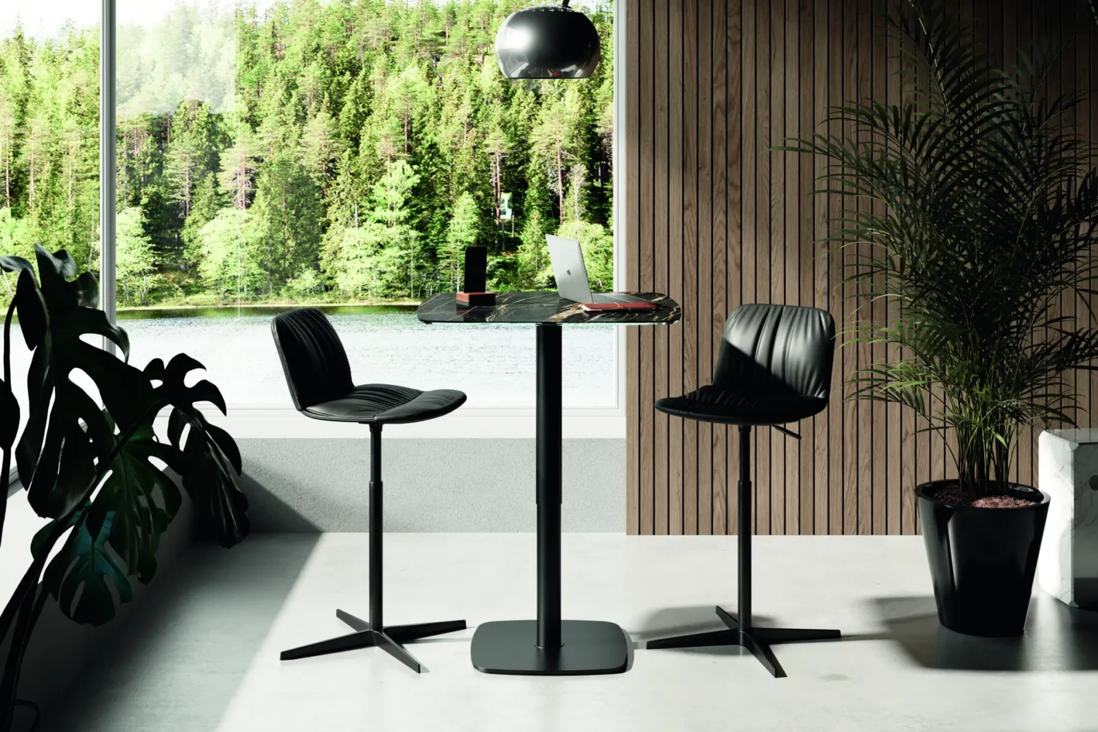 Stehtisch RS P431 mit Keramikplatte in Noir Desire.