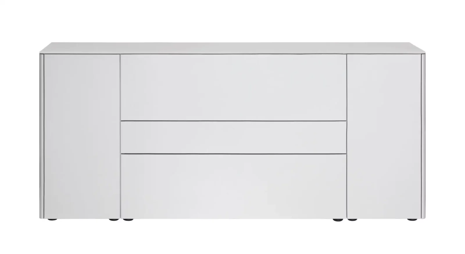 Weiße Kommode Gaya 012 mit zwei Türen und zwei Schubladen.