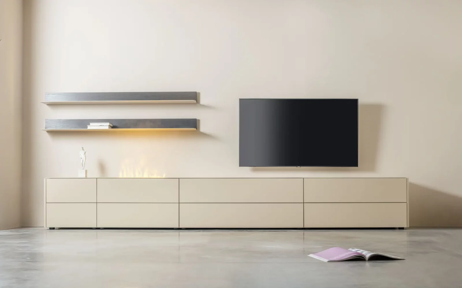 Sideboard Gaya 055 in Beige mit minimalistischer Front und klaren Linien.