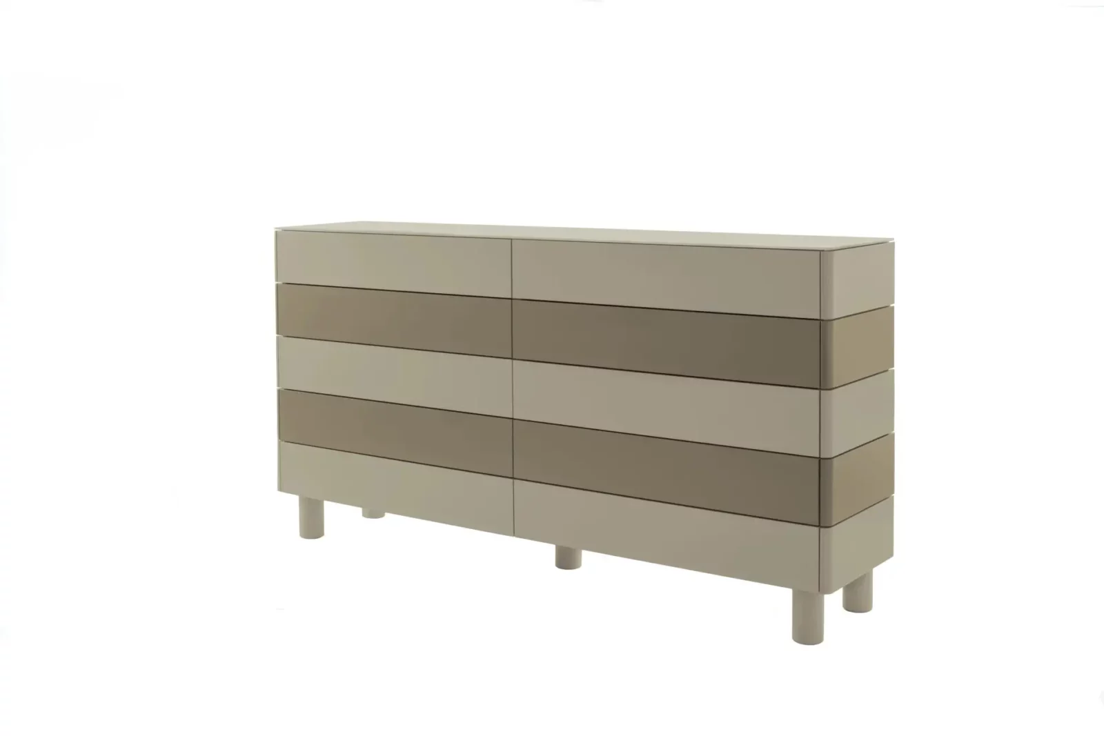Kommode Gaya 077 in Beige- und Brauntönen mit schlichten Linien.