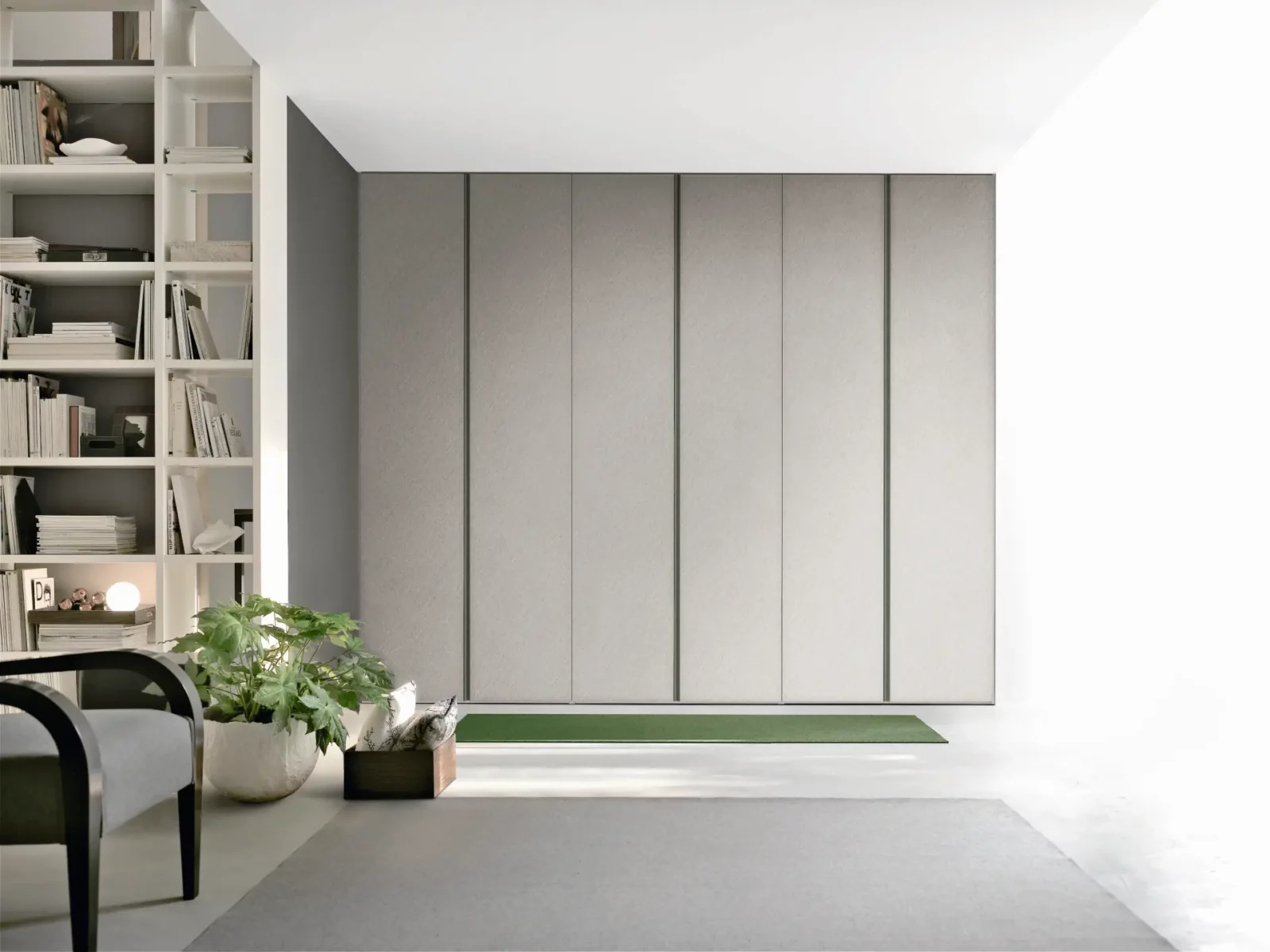 Muro Bello Atlantico Kleiderschrank in grauer Ausführung mit schlichten Fronten.