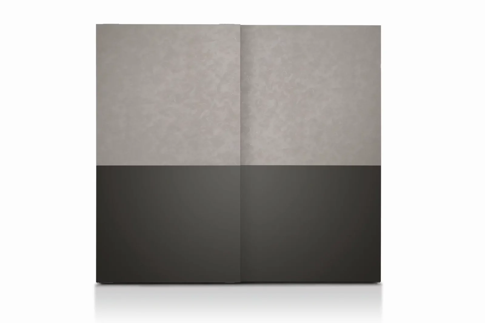 Muro Bello Atlantico Kleiderschrank, zweifarbig in Grau und Schwarz.