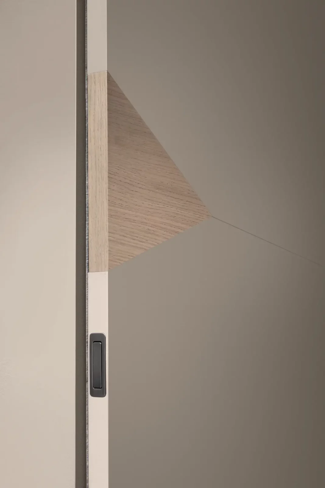 Schiebetür Muro Bello Atlantico in Holzoptik mit integriertem Griff.