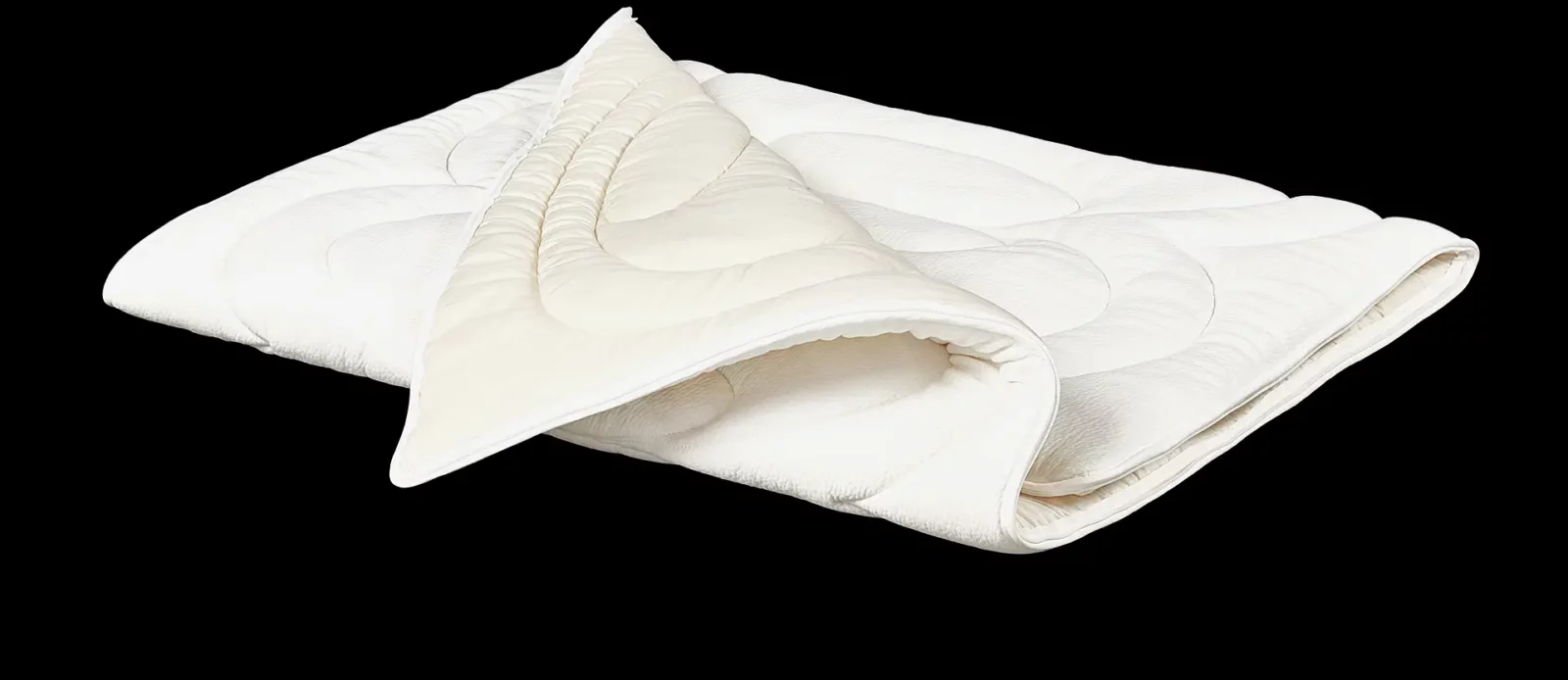 Hüsler Nest Auflage DeLuxe, gefaltet, in weißem Stoffdesign.