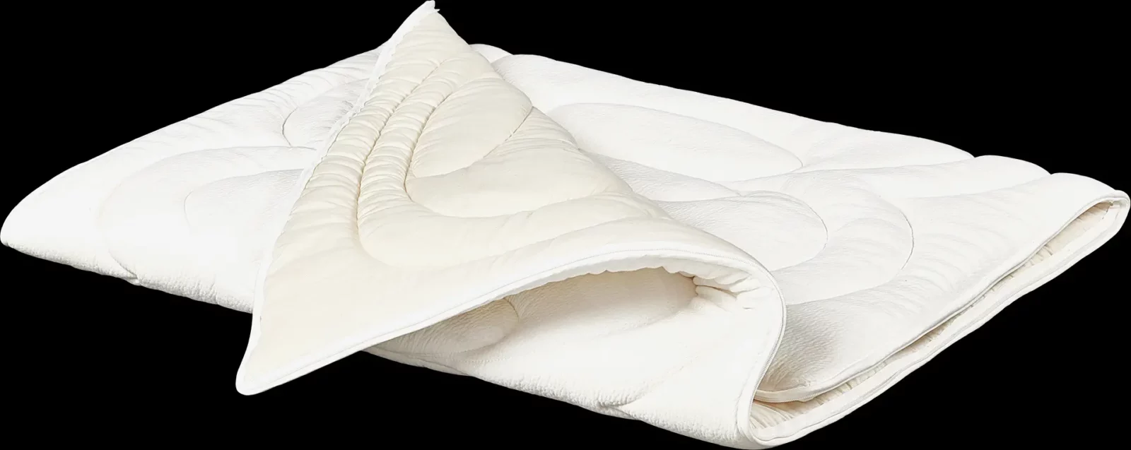 Hüsler Nest Auflage DeLuxe, weiß, gefaltet, mit gestepptem Design.