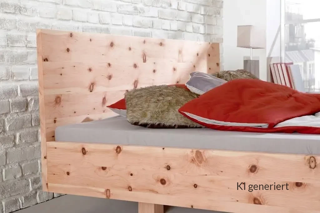 Hüsler Nest Bett Onira aus Zirbenholz mit natürlicher Maserung.