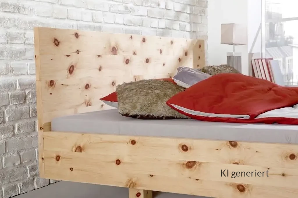 Hüsler Nest Bett Onira aus Zirbenholz mit natürlicher Maserung.