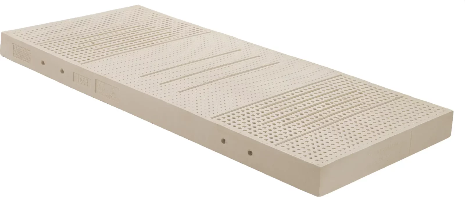 Relax2000 Naturlatex-Matratze, 12 cm, beige, mit perforierter Oberfläche.