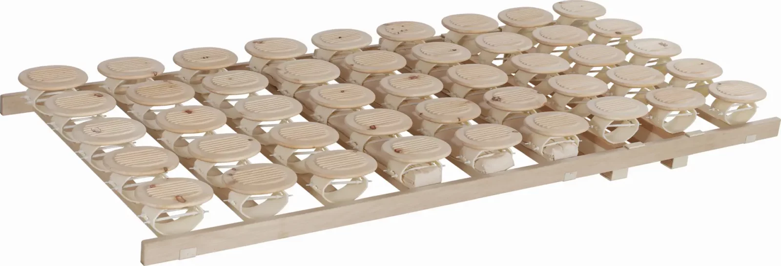 Relax2000 Lattenrost aus Zirbenholz mit flexiblen Tellermodulen.