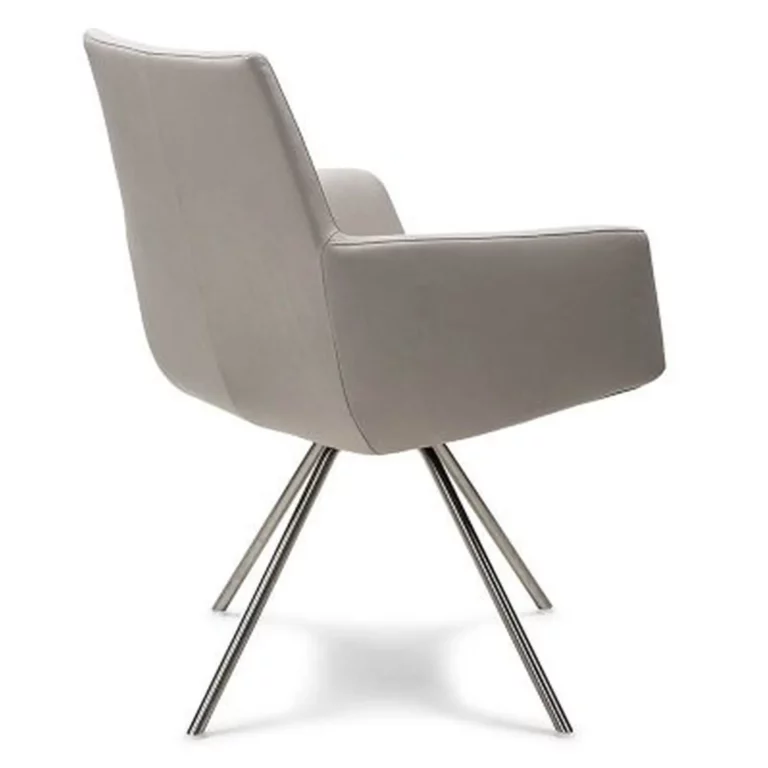 Stuhl Tampa 03, graues Polster, Metallbeine, modernes Design.