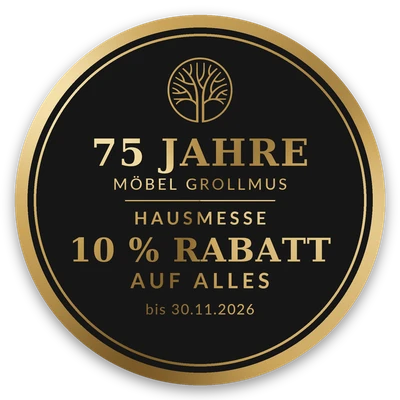 75 Jahre Möbel Grollmus – Hausmesse: 10 % Rabatt auf alles bis 30.11.2026